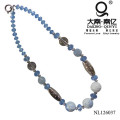 Blauer Marmor Halskette, Blau Kristall Halskette, blauen Stein Kostüm Halskette